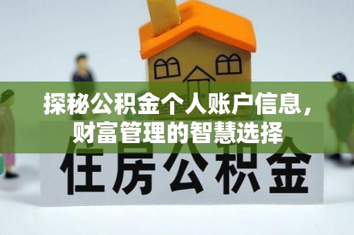 三地门探秘公积金个人账户信息，财富管理的智慧选择
